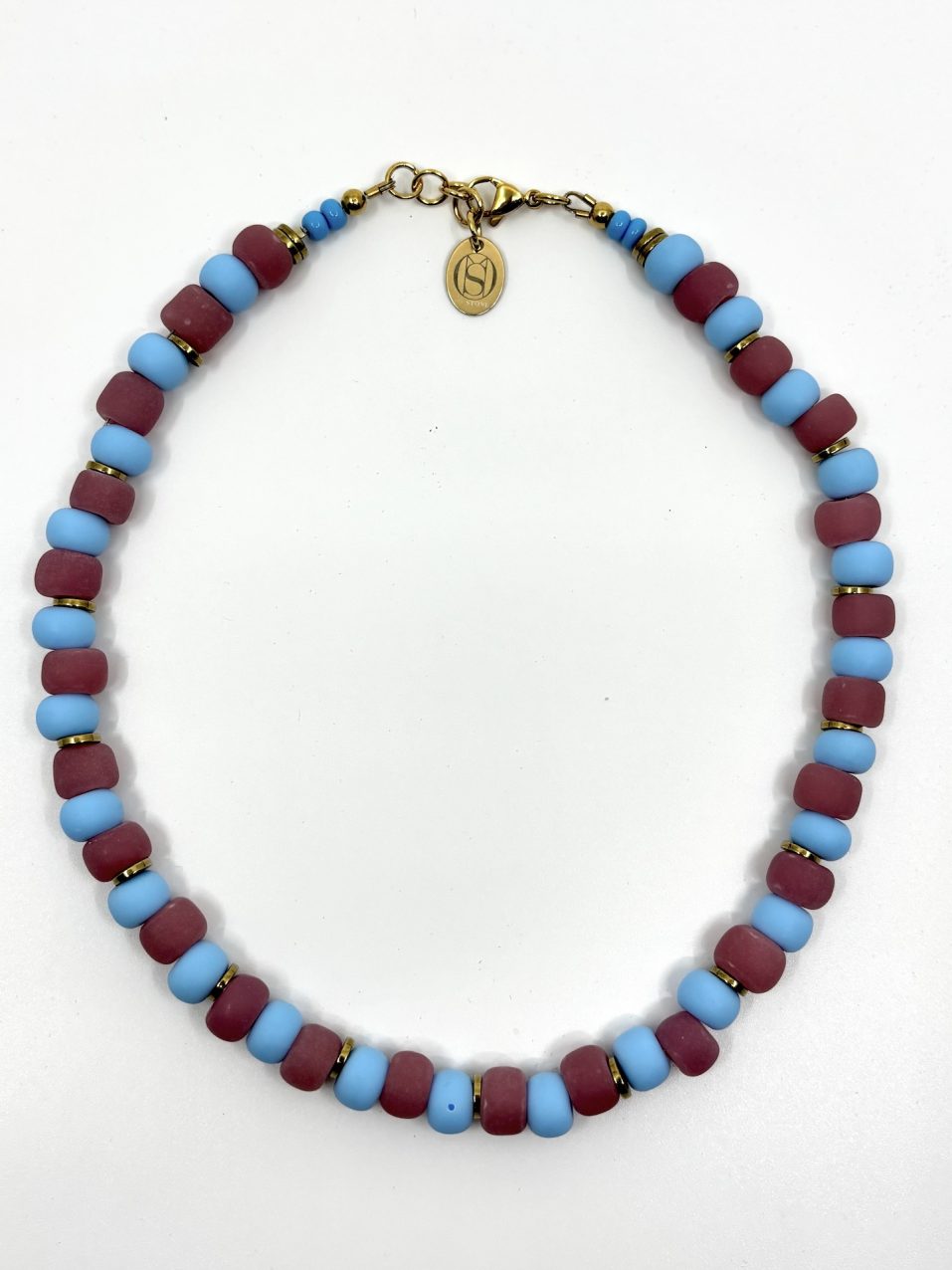 Necklace CANDY SHORT Sky-Blue Pink
