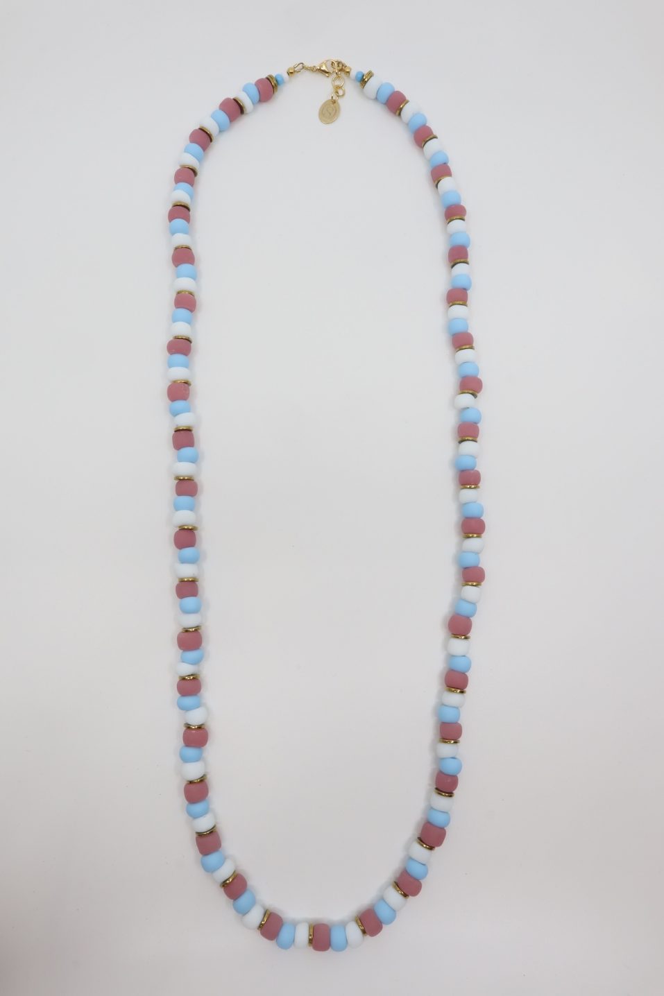 Necklace CANDY LONG White Light Blue Pink