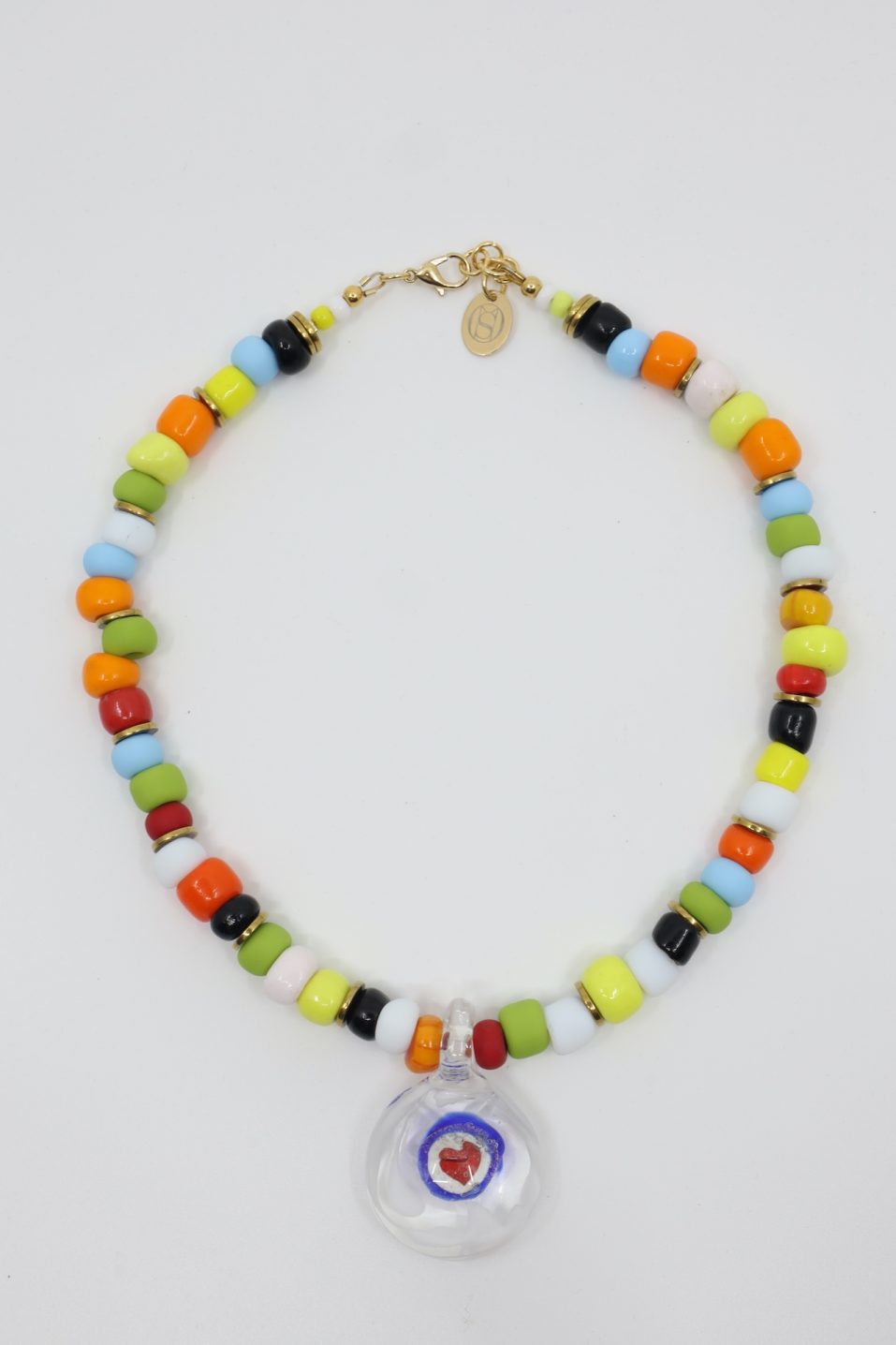 Necklace CANDY SHORT Pendant Multicolor Heart